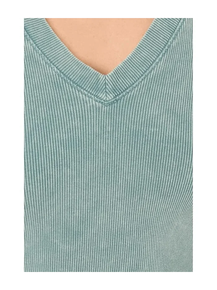 Топ с капюшоном Sunwashed Cap Sleeve V-Neck Lilla P — изображение 5 из 5, голубой