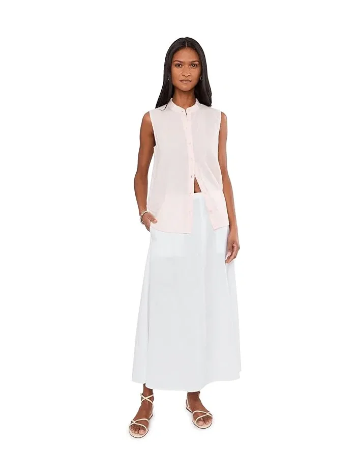 Туника Organic Handkerchief Linen Mandarin Collar Shirt Eileen Fisher — изображение 2 из 5, розовый