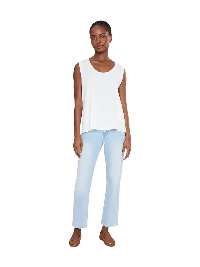 Топ Organic Pima Cotton Jersey Scoop Neck Tank Top Eileen Fisher — изображение 2 из 5, белый