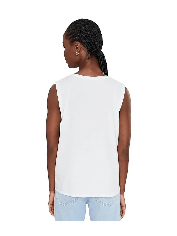 Топ Organic Pima Cotton Jersey Scoop Neck Tank Top Eileen Fisher — изображение 4 из 5, белый