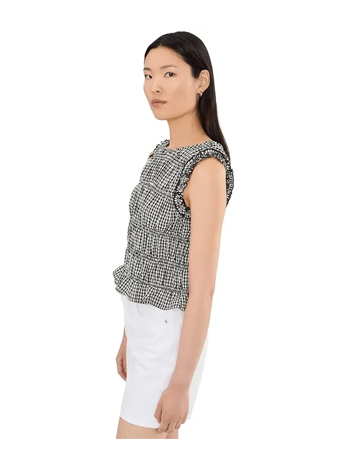 Топ с рюшами по пройме модель Shirred Vince Camuto — изображение 3 из 5, закат коралля