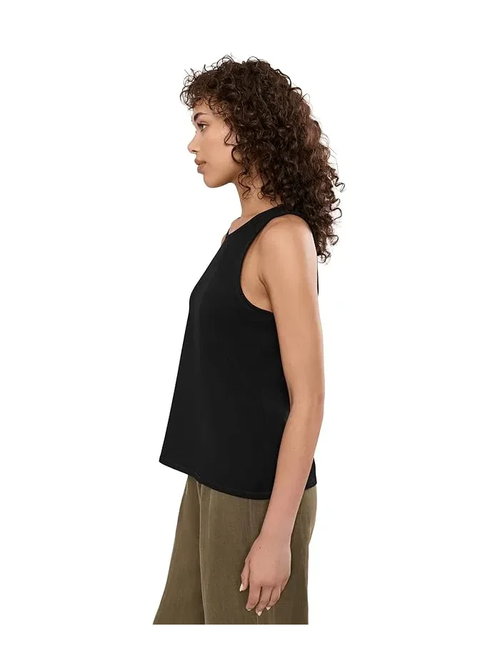 Топ Pima Cotton Stretch Jersey Round Neck Slim Eileen Fisher — изображение 3 из 5, черный