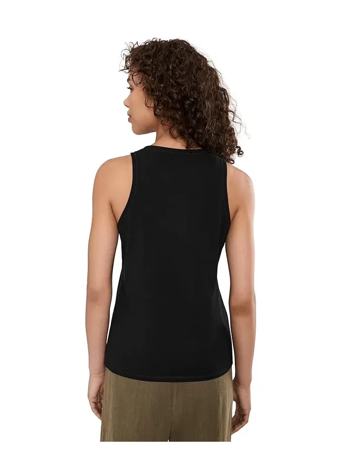 Топ Pima Cotton Stretch Jersey Round Neck Slim Eileen Fisher — изображение 4 из 5, черный