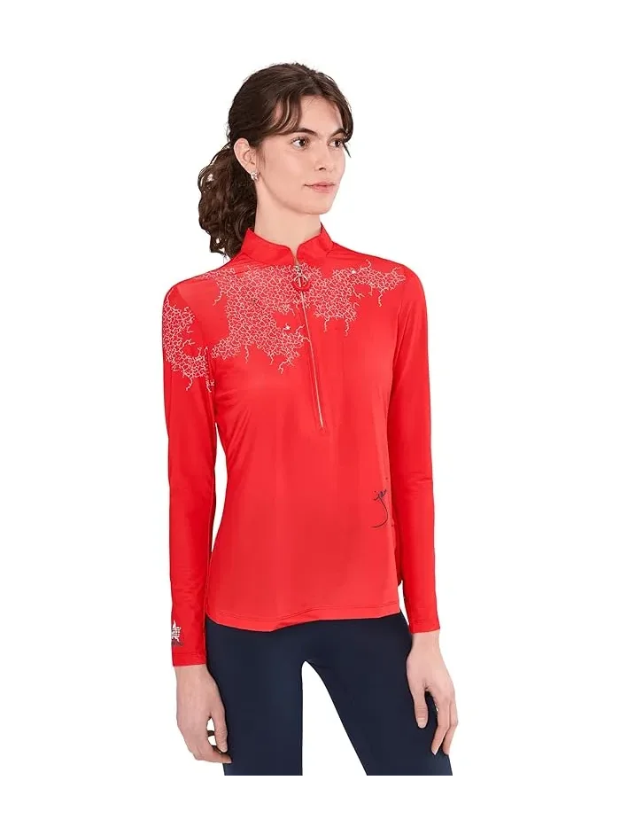 Топ Sunsense Mesh Mock Neck 1/4 Zip Long Sleeve Jamie Sadock