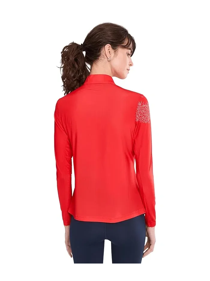 Топ Sunsense Mesh Mock Neck 1/4 Zip Long Sleeve Jamie Sadock — изображение 4 из 5, красный