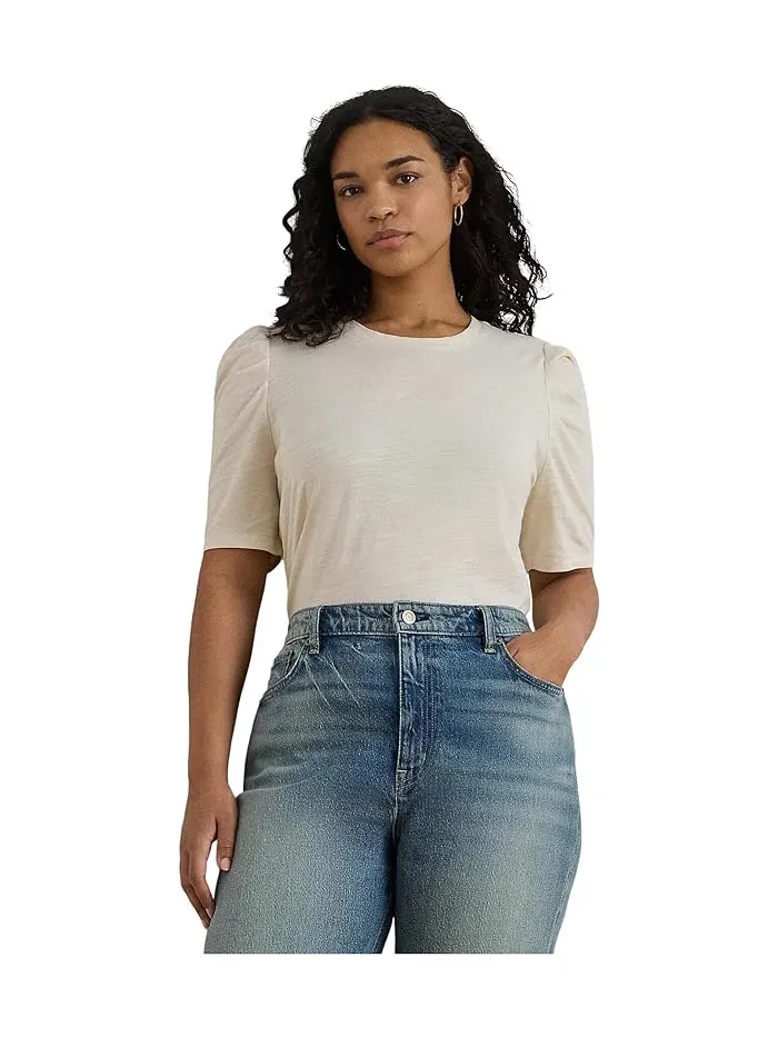 Топ с пышными рукавами Slub Jersey Plus Size Lauren Ralph Lauren