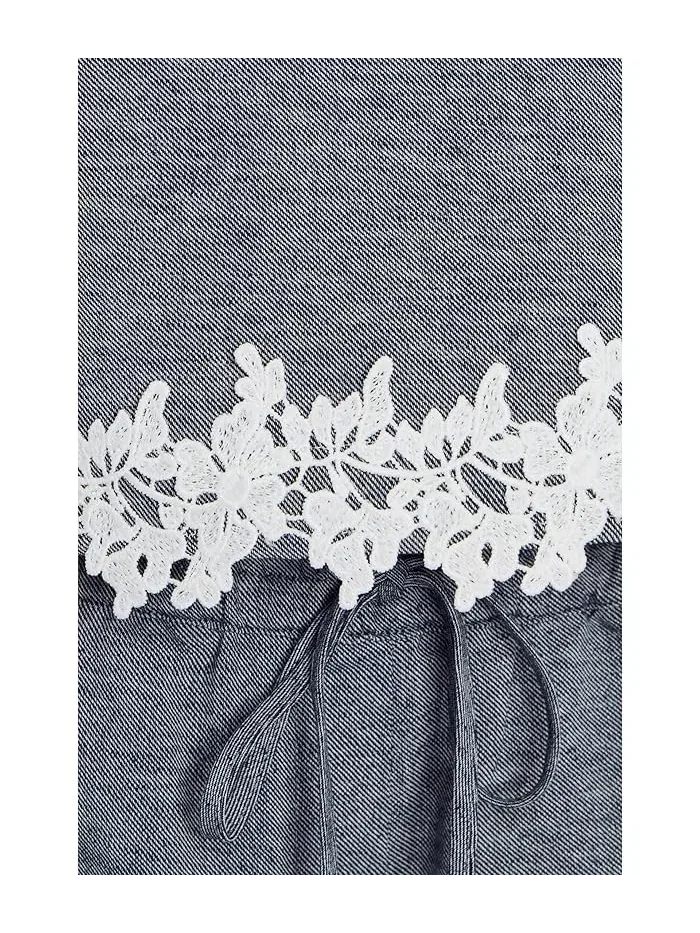Топ Boxy Sleeveless Applique CeCe — изображение 5 из 5, синий