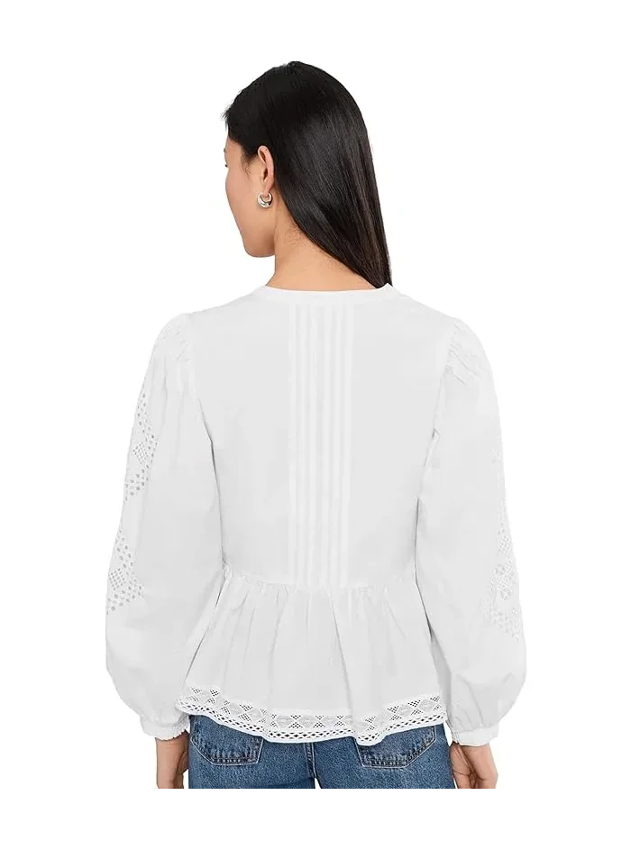 Топ Nora Pintuck Eyelet Vineyard Vines — изображение 4 из 5, белый