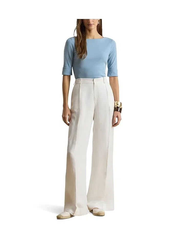 Топ Stretch Cotton Boatneck Lauren Ralph Lauren — изображение 2 из 5, синий