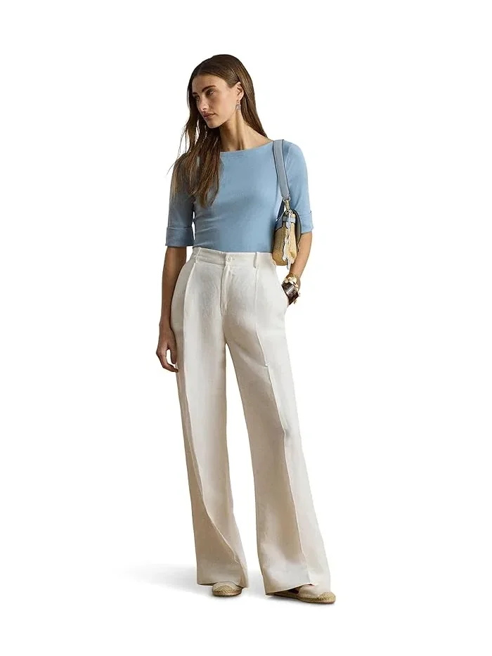 Топ Stretch Cotton Boatneck Lauren Ralph Lauren — изображение 4 из 5, синий