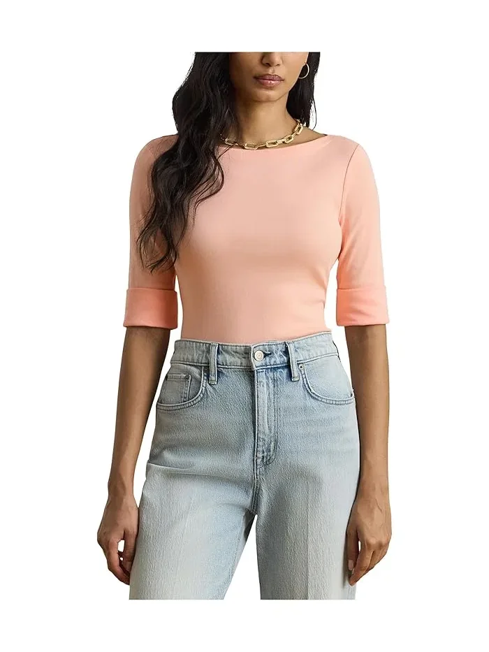 Топ Stretch Cotton Boatneck Lauren Ralph Lauren