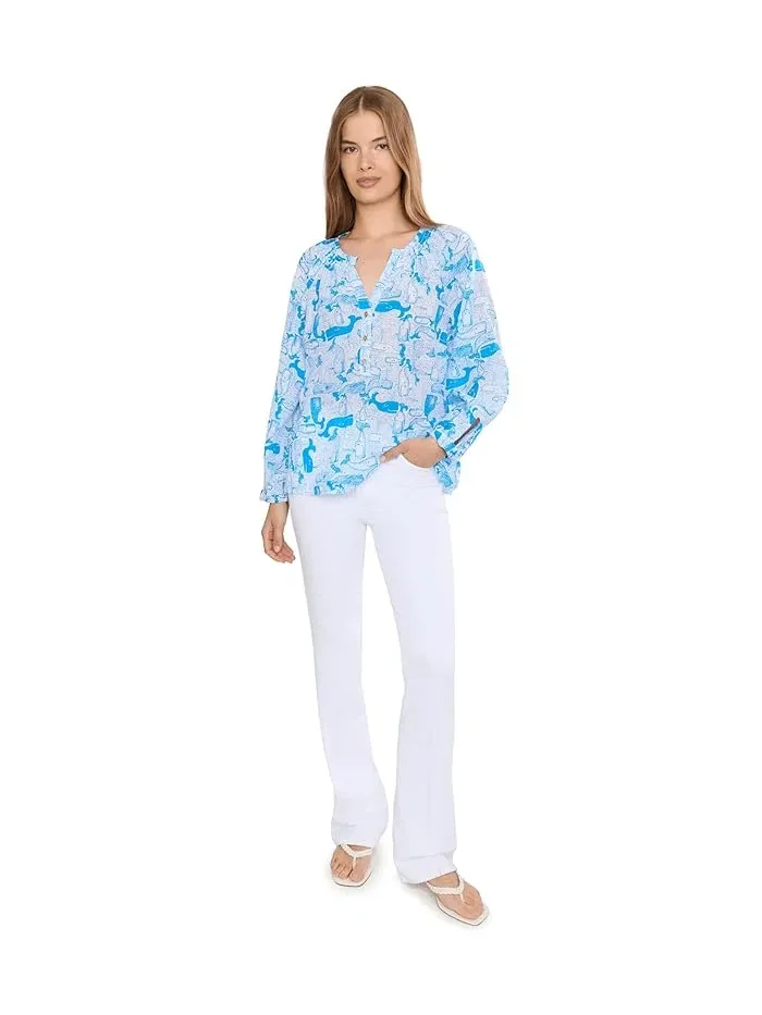 Топ с вырезом каре Andria Lilly Pulitzer — изображение 2 из 5, синий