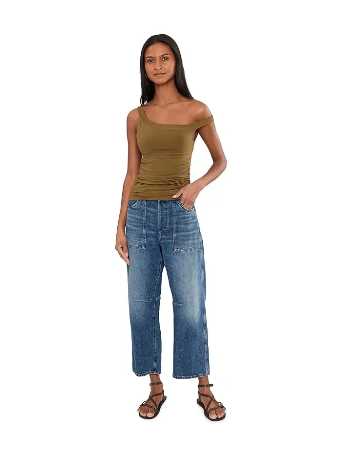 Топ асимметричный Round Two Free People — изображение 2 из 5, мохово-зеленый
