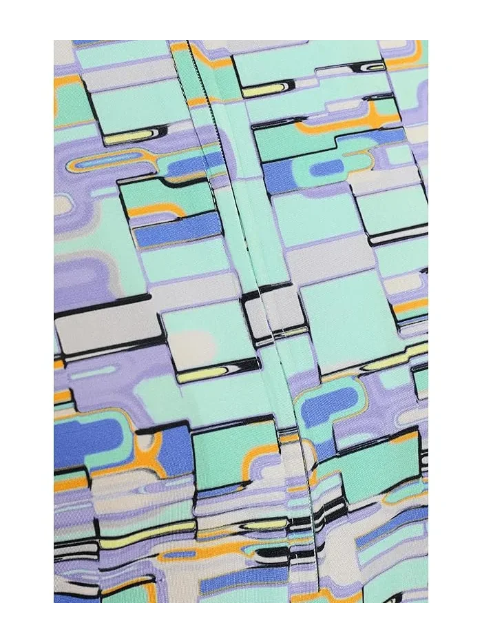 Топ без рукавов с геометрическим принтом Geometric Blur Print Sleeveless Top Jamie Sadock — изображение 5 из 5, бежевый