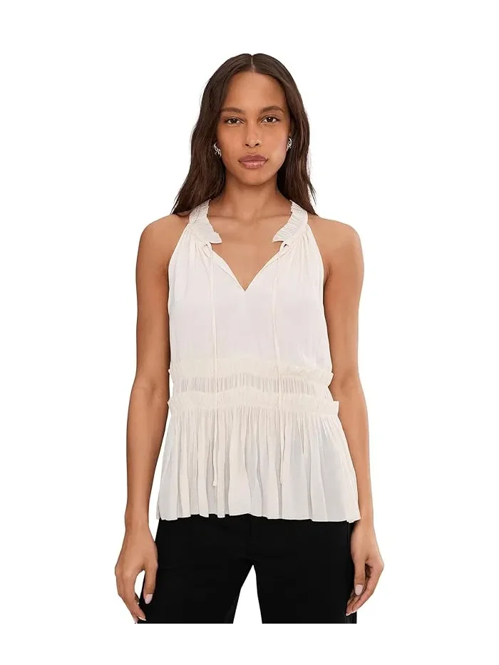Топ без рукавов с рюшами Sleeveless Woven Top With Ruffles Liverpool Los Angeles