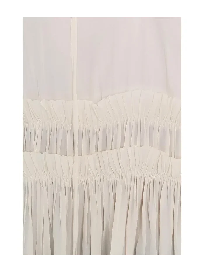 Топ без рукавов с рюшами Sleeveless Woven Top With Ruffles Liverpool Los Angeles — изображение 5 из 5, кремовый/синий мульти
