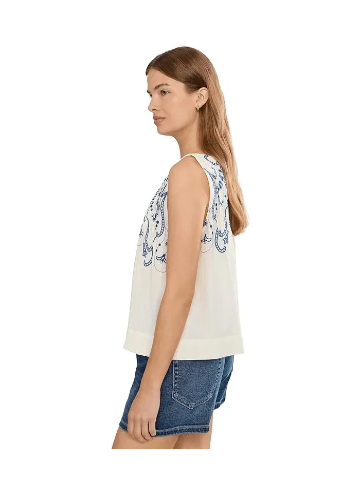 Топ sleeveless boat neck woven Liverpool Los Angeles — изображение 3 из 5, бежевый