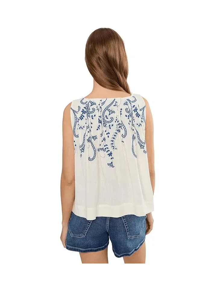 Топ sleeveless boat neck woven Liverpool Los Angeles — изображение 4 из 5, бежевый