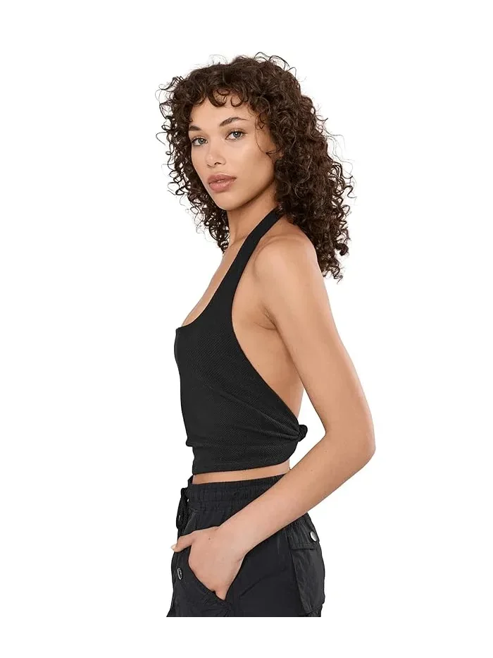 Топ Round Two Pique Low Back Free People — изображение 3 из 5, черный