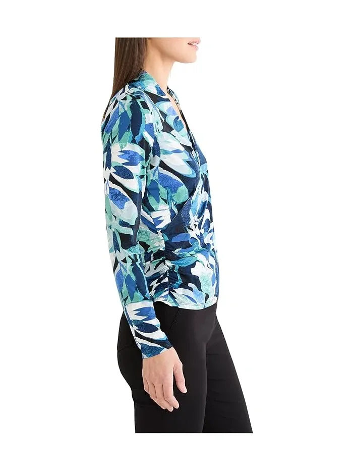 Топ-обертка Giverny Knit Wrap NIC+ZOE — изображение 2 из 3, зеленый мульти