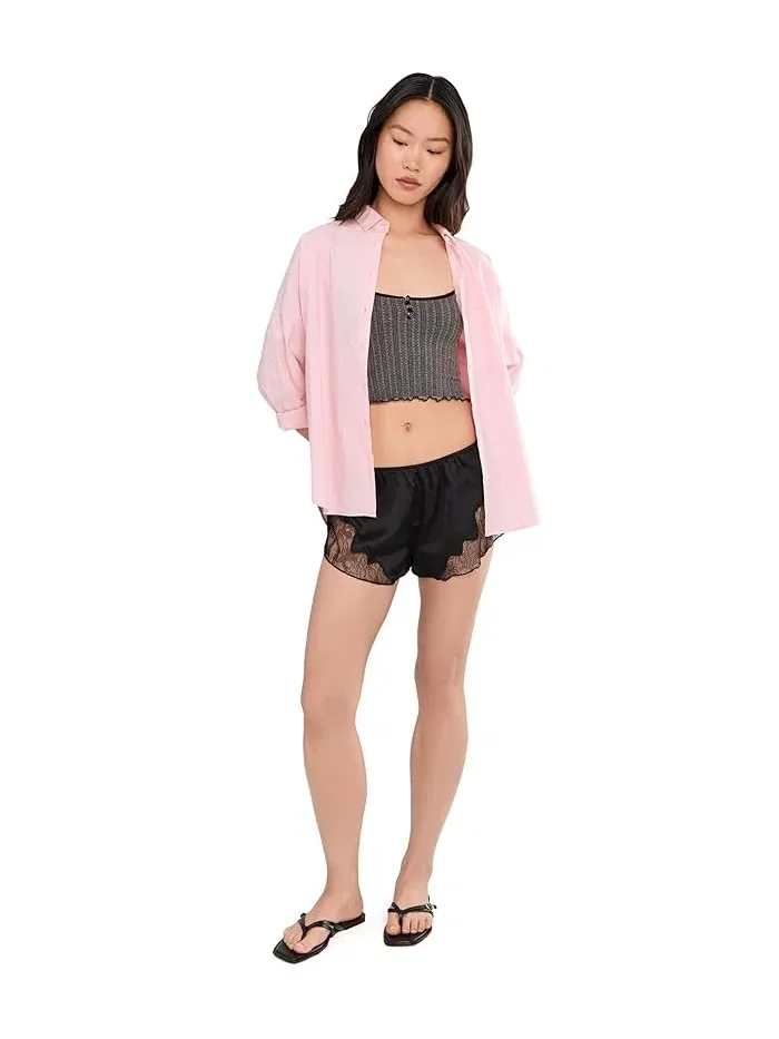 Топ Free People Snap Into It Henley Crop — изображение 2 из 5, черный