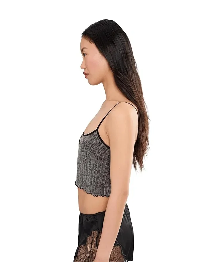 Топ Free People Snap Into It Henley Crop — изображение 3 из 5, черный