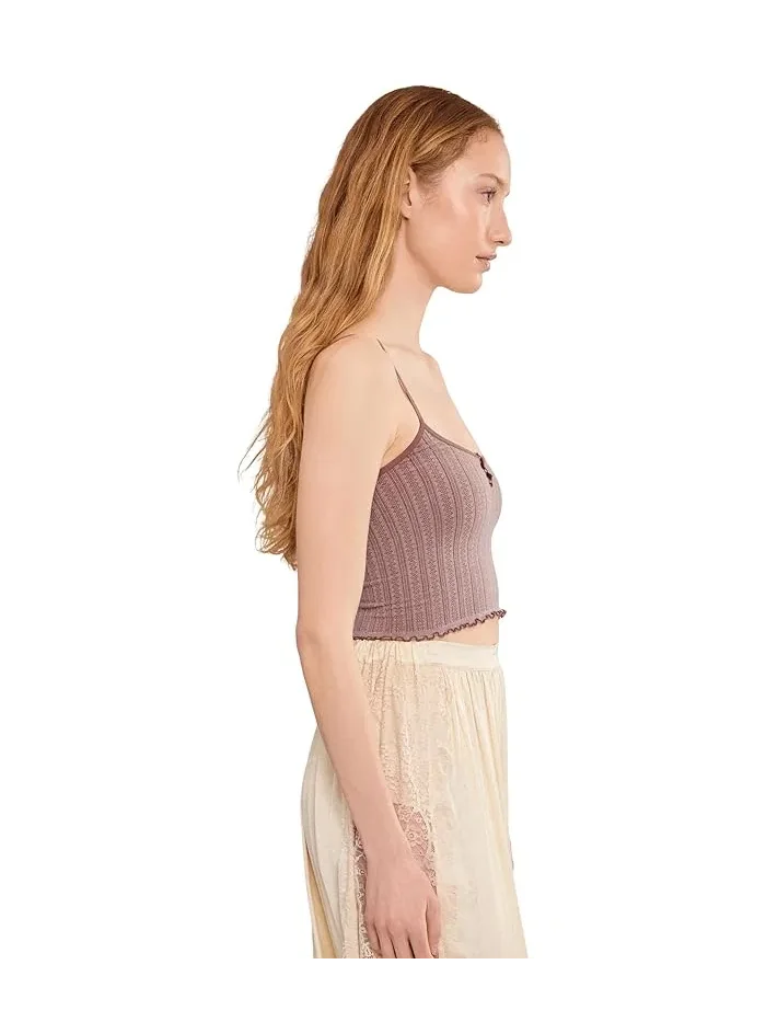 Топ Free People Snap Into It Henley Crop — изображение 3 из 5, фиолетовый