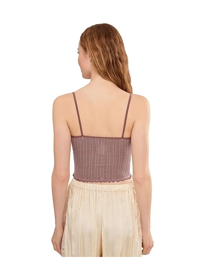 Топ Free People Snap Into It Henley Crop — изображение 4 из 5, фиолетовый