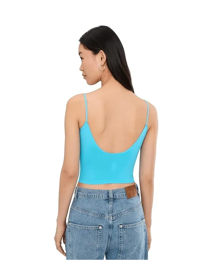 Топ с глубоким V-вырезом Round Two Skinny Strap Free People — изображение 4 из 5, синий