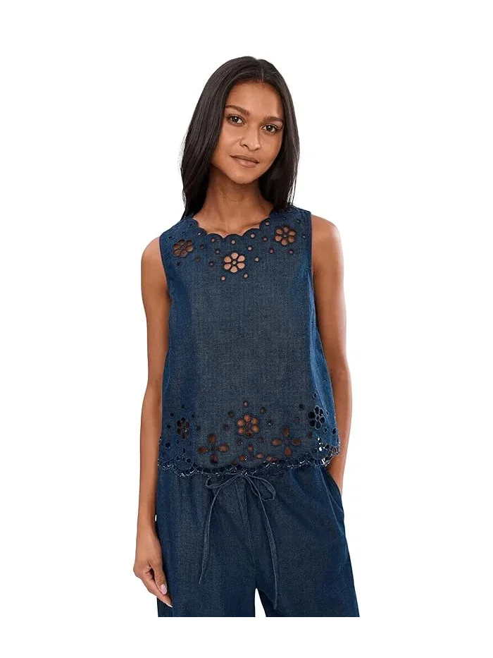 Топ с вышивкой Denim Embroidered Shell Madewell