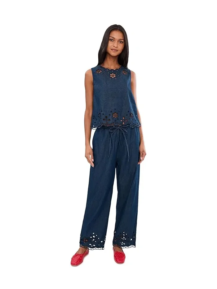 Топ с вышивкой Denim Embroidered Shell Madewell — изображение 2 из 5, бежевый