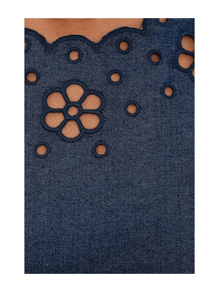 Топ с вышивкой Denim Embroidered Shell Madewell — изображение 5 из 5, бежевый