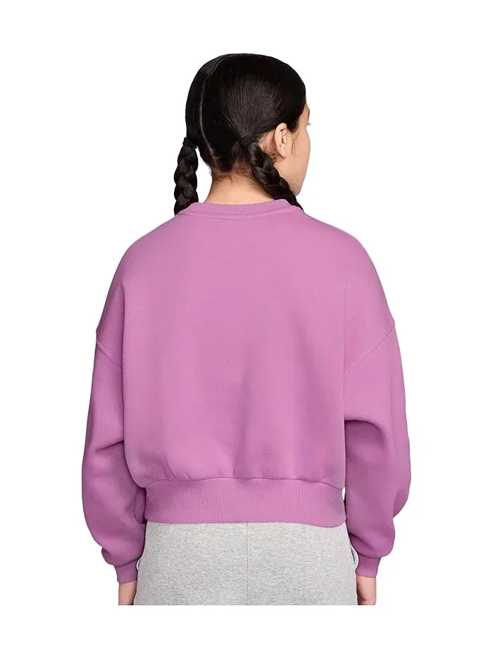 Толстовка флисовая свободный крой Sportswear Club Nike Kids — изображение 2 из 3, темно-синий//синий