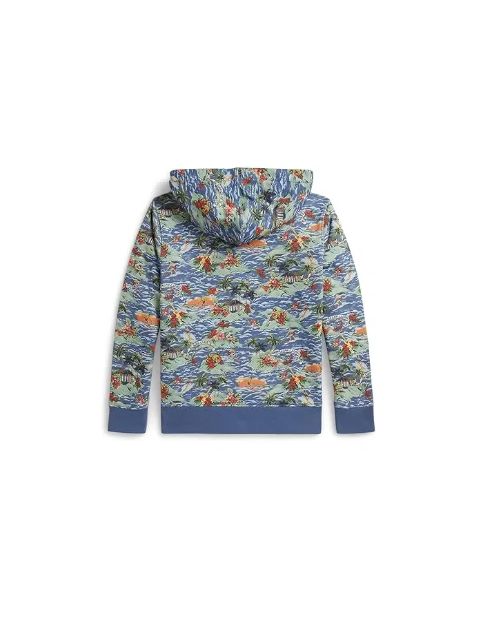 Худи с тропическим принтом French Terry Polo Ralph Lauren Kids — изображение 2 из 5, красный мульти