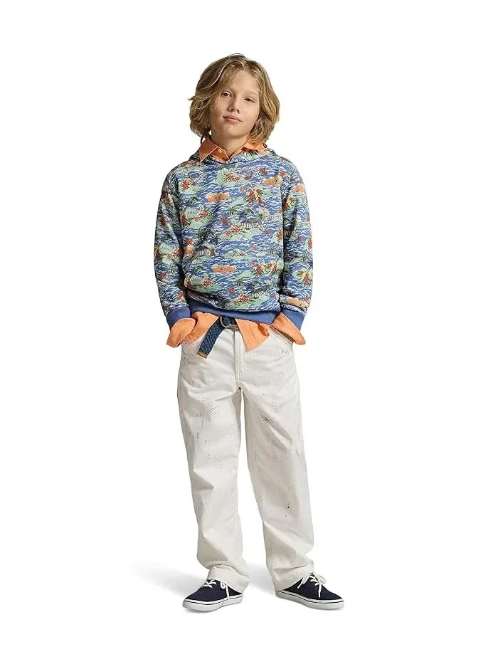 Худи с тропическим принтом French Terry Polo Ralph Lauren Kids — изображение 3 из 5, красный мульти