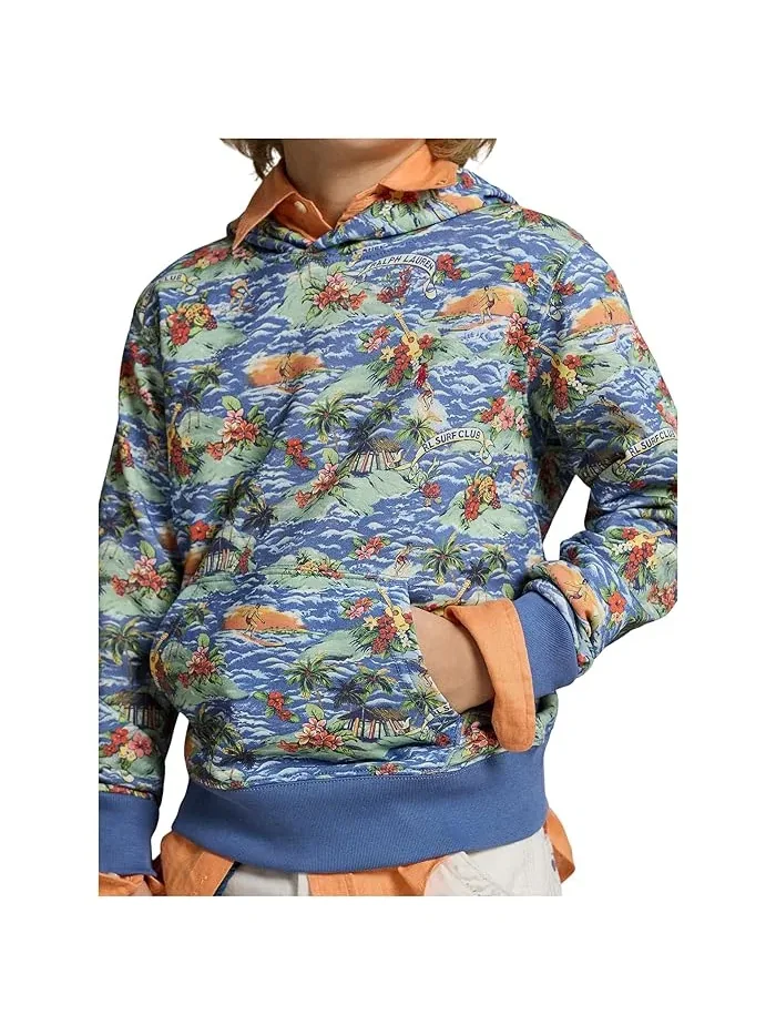 Худи с тропическим принтом French Terry Polo Ralph Lauren Kids — изображение 5 из 5, красный мульти