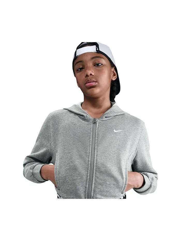 Худи Nike Kids Pro Fleece Dri-FIT Full-Zip — изображение 3 из 4, темный серый/белый