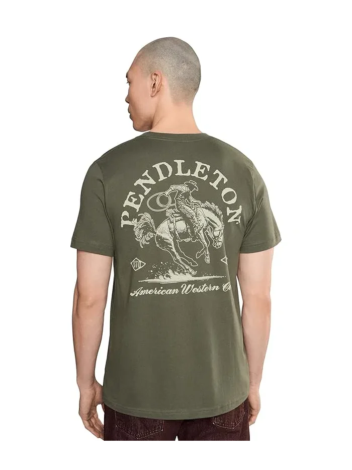 Футболка Pendleton American Western Graphic Tee — изображение 4 из 5, оливковый/слоновая кость