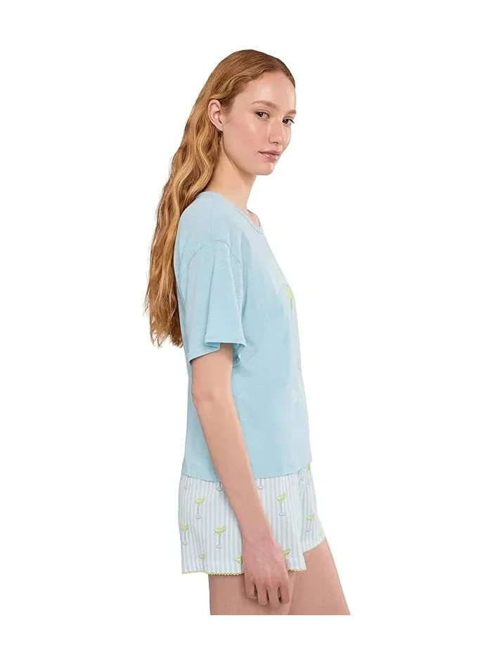 Футболка Playful Prints Tee P.J. Salvage — изображение 3 из 5, светлый синий