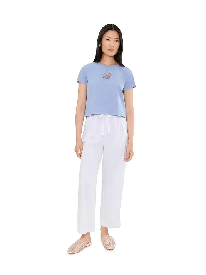 Футболка с вышивкой Seashell Emb Short Sleeve Tee Splendid — изображение 2 из 5, лазурный
