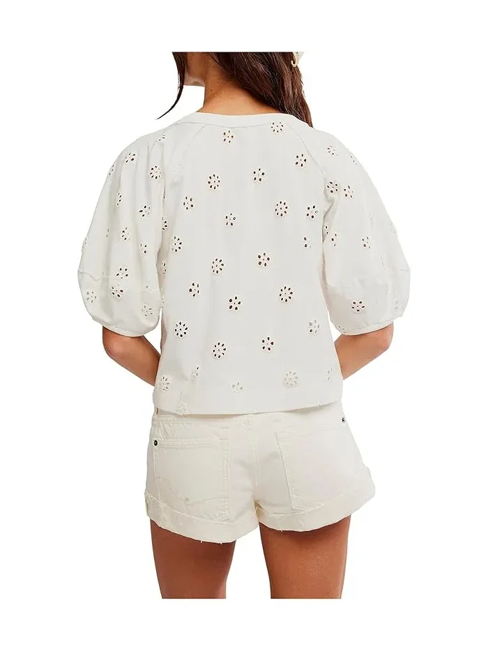 Футболка с кружевом Jessie Free People — изображение 4 из 5, белый