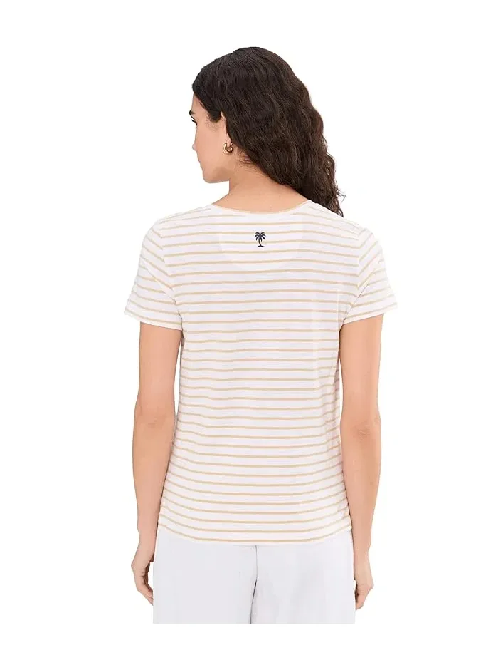 Футболка с полосками Salty Breeze Stripe Tommy Bahama — изображение 4 из 5, белый