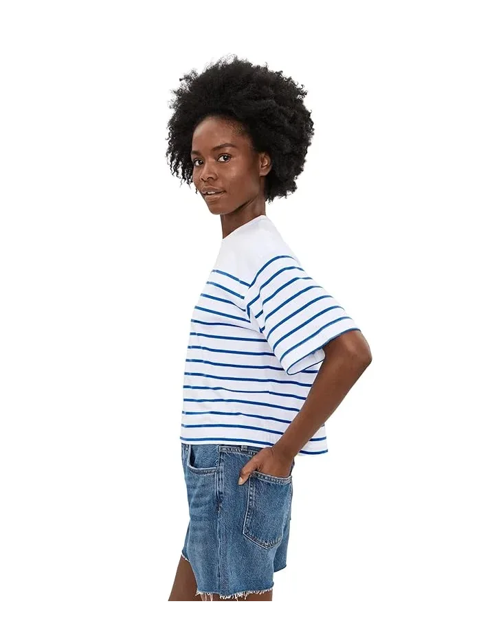 Футболка оверсайз Boxy Tee Stripe Madewell — изображение 3 из 5, синий