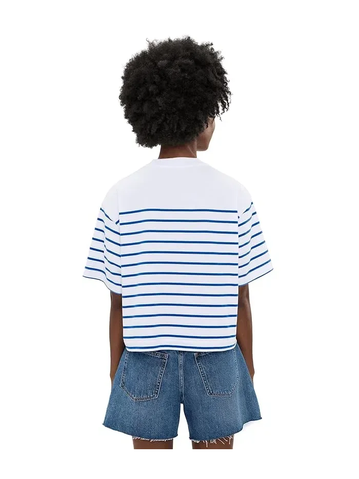 Футболка оверсайз Boxy Tee Stripe Madewell — изображение 4 из 5, синий