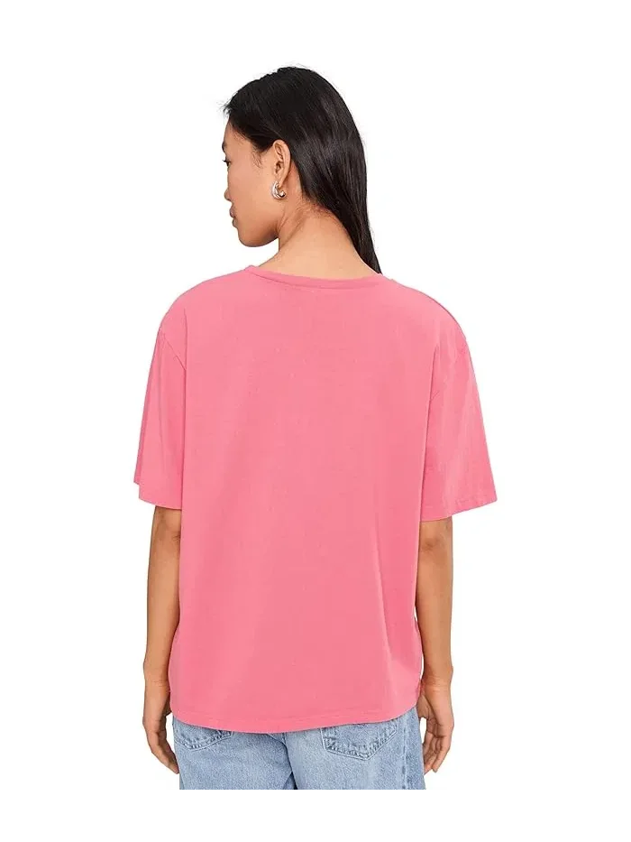 Футболка свободная Kennedy Boyfriend Tee Michael Stars, Dragonfruit — изображение 4 из 5, драгонфрут