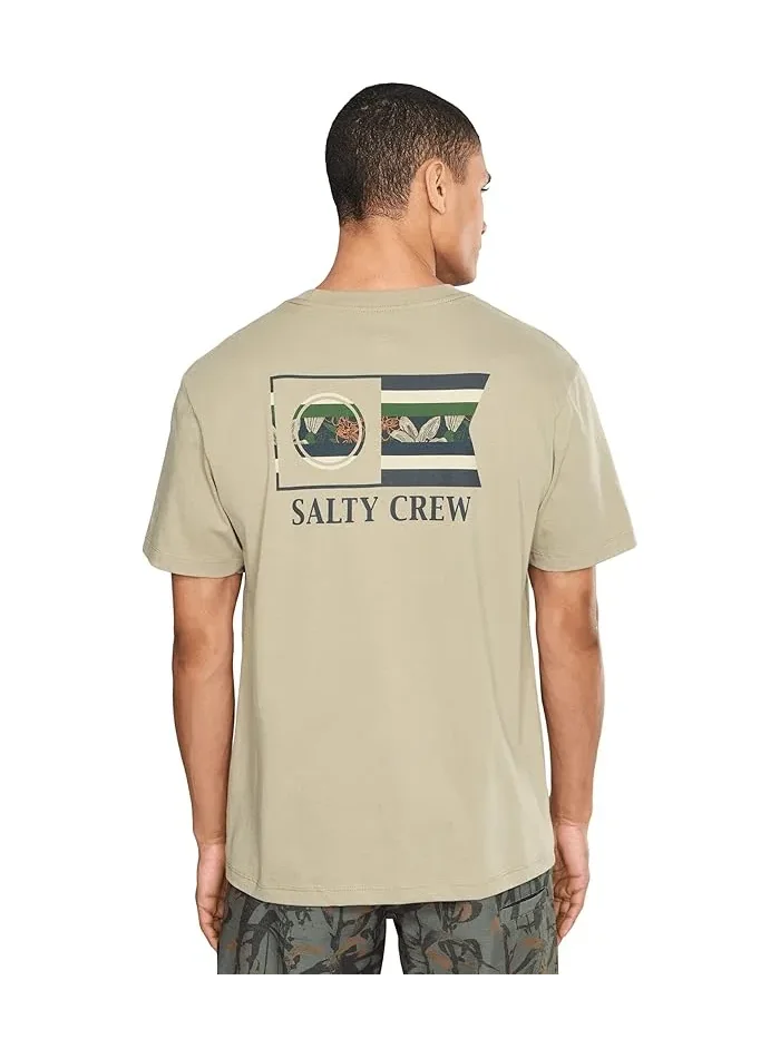 Футболка с принтом Flagship Short Sleeve Salty Crew — изображение 4 из 5, коричневый