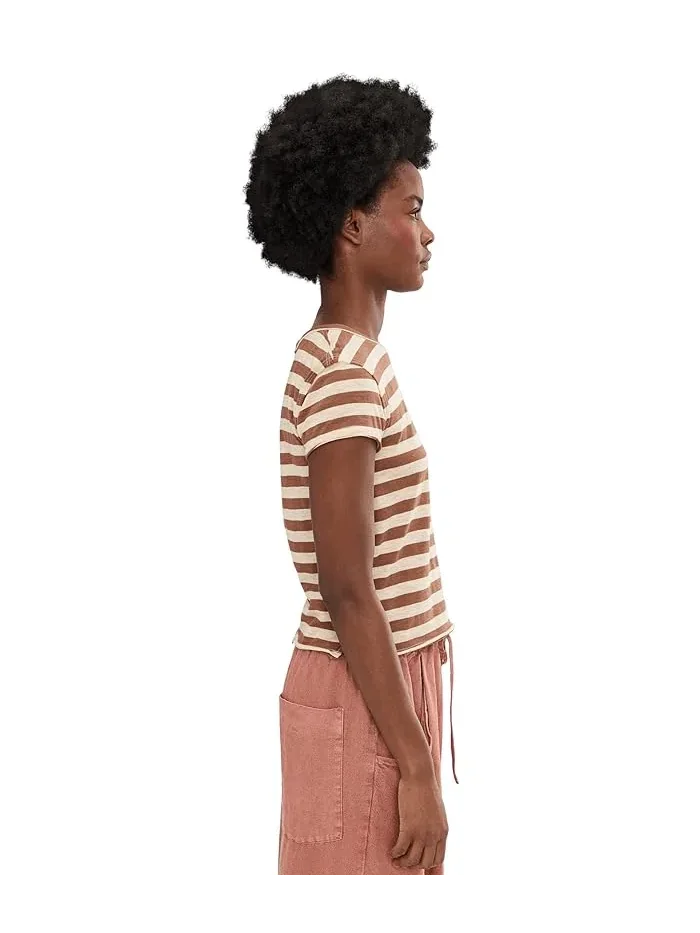 Футболка хлопковая Nora Tee Free People — изображение 3 из 5, шоколадный