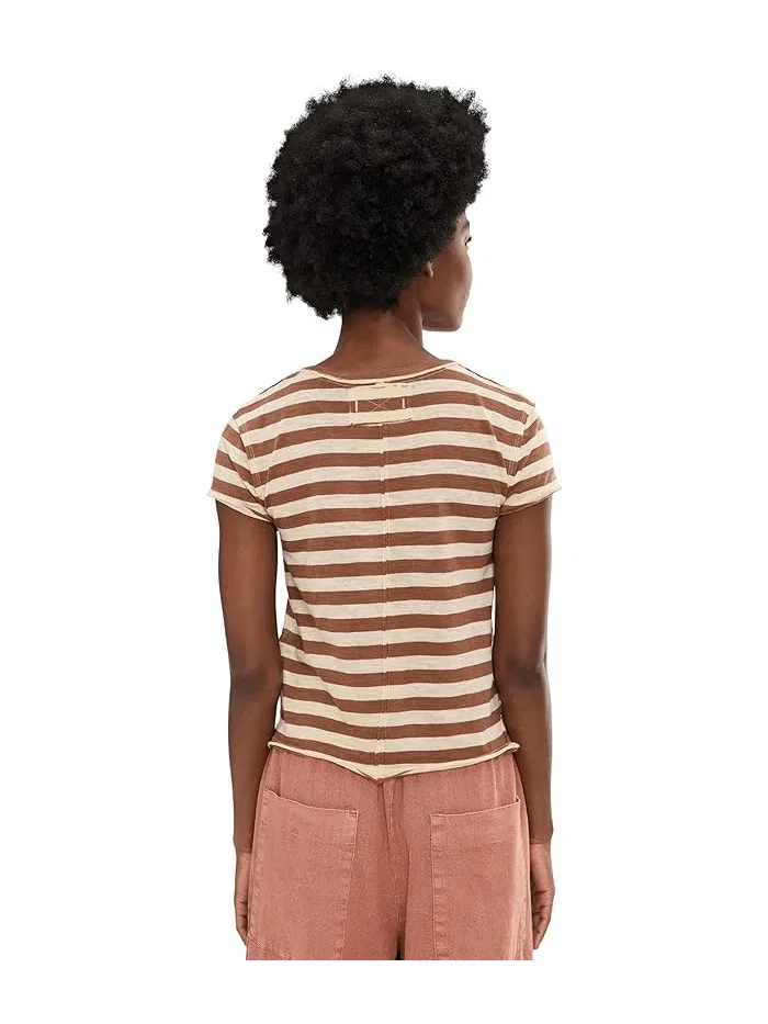 Футболка хлопковая Nora Tee Free People — изображение 4 из 5, шоколадный