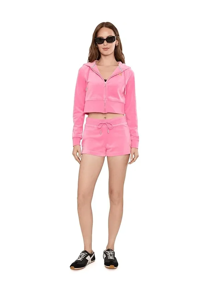 Шорты с контрастным поясом Easy Shorts Juicy Couture — изображение 2 из 5, тауп