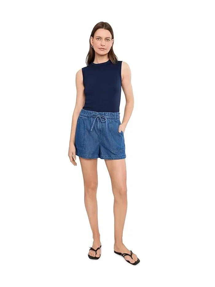 Шорты Utility Airy Denim Pull-On Madewell — изображение 2 из 5, синий